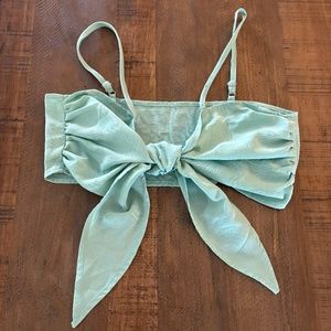 Women's wrap top mint green size small.